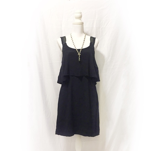 Maeve | Navy Lace Shoulder Tisana Dress | Size: 4 - Picture 3 of 8